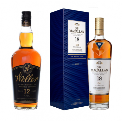 SPECIAL OFFER BUNDLE DEAL - Weller 12 Year Old Bourbon & Macallan 18 Year Old 2023 Double Cask